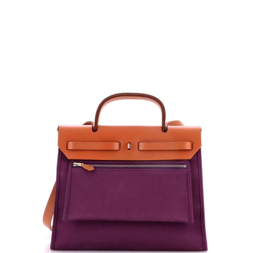Hermes Herbag Zip Leather And Toile 31 #249618H24B - Picture 4 of 9